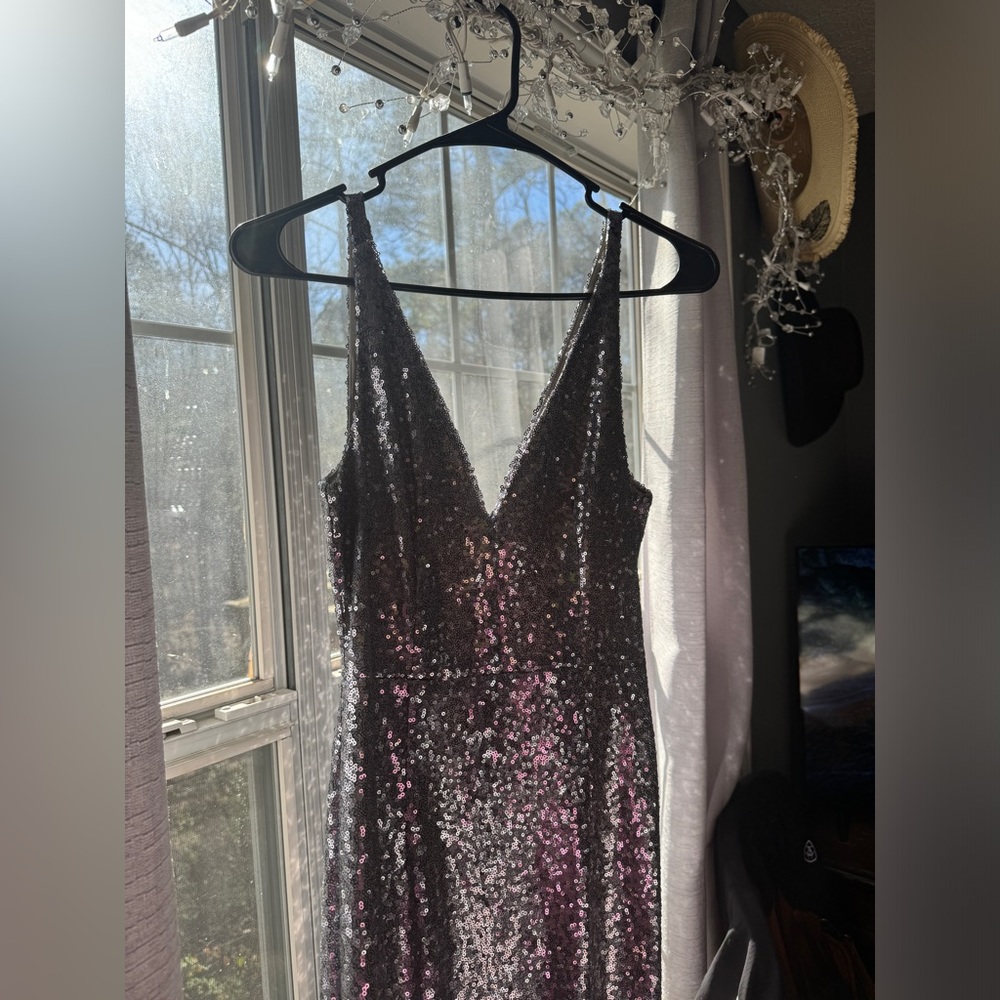 Lulus Silver Sequin Prom Dress!